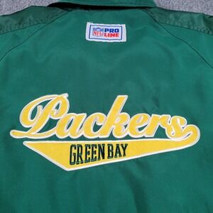 Green Bay Packers Jacket Mens Large Green NFL Football Reebok Pro Line Coat 90s
